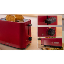 Toaster - Bosch TAT3M124 2-slice 7 browning settings Red