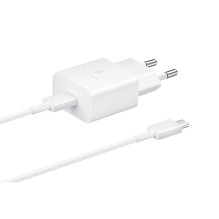 Įkroviklis - Samsung EP-T1510 15W USB-C Sieninis Įkroviklis + Laidas 1m Baltas