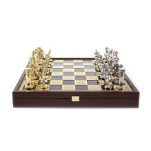 Manopoulos Greco-Roman Metal Chess Set with 41cm Board