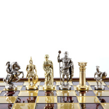 Manopoulos Greco-Roman Metal Chess Set with 41cm Board