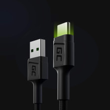 USB Kabelis - Green Cell KABGC06 1,2 m Juodas USB A į USB C USB Kabelis - Green Cell KABGC06 1,2 m Juodas USB A į USB C