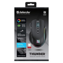 Gaming Mouse - MOUSE DEFENDER GM-213 THUNDER RF 1600dpi 8P Black Gaming Mouse - MOUSE DEFENDER GM-213 THUNDER RF 1600dpi 8P Black