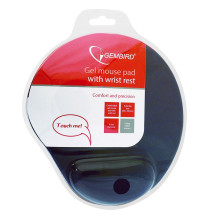 Mouse Pad - Gembird MP-GEL-BLACK Gel With Armrest Black Mouse Pad - Gembird MP-GEL-BLACK Gel With Armrest Black