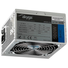 Maitinimo Blokas - Akyga AK-B1-500E 500 W 20+4 Pin, Pilka Maitinimo Blokas - Akyga AK-B1-500E 500 W 20+4 Pin, Pilka
