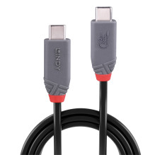 USB Laidas - LINDY Anthra Line USB4 Type C Laidas, M / M, 40Gbps, 240W PD, 1.5 m, Juodas