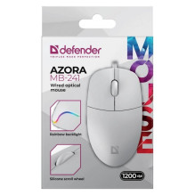 Computer Mouse - Defender Azora MB-241 Wired 1200 DPI Ergonomic White