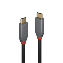 USB Cable - LINDY Anthra Line USB 3.2 Type C to C Cable, M / M, 20Gbps, 100W PD, 2 m, Black
