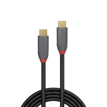 USB Cable - LINDY Anthra Line USB 3.2 Type C to C Cable, M / M, 20Gbps, 100W PD, 2 m, Black