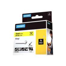 Adhesive Tape - Dymo (18433) Self-Adhesive Vinyl Black Yellow