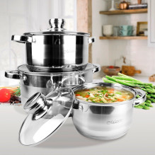 Food Processor - Maestro MR-2220-6L Stainless Steel Pot Set 3 Pcs.