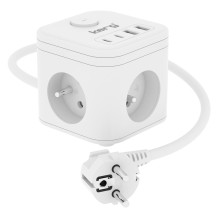 Power - KERG SMART 3-plug 4-USB charger 1.5m 16A / 250V