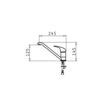 Kitchen faucet - PYRAMIS ASALIA granite black faucet, swivel spout, single lever