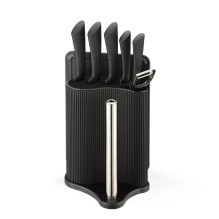 Kitchen Knife Set - Maestro MR-1413 Stainless Steel 8-Piece with Holder Black