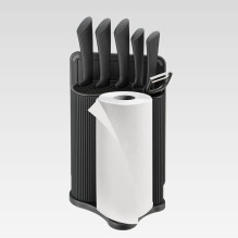 Kitchen Knife Set - Maestro MR-1413 Stainless Steel 8-Piece with Holder Black
