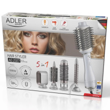 Hair Dryer and Curling Iron - Adler AD 2027 1200W, 2 Temperature Settings, 5 Nozzles, White