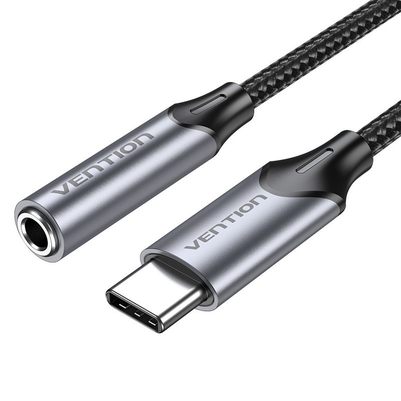 Adapter - Vention USB-C to 3.5MM headphone jack with DAC 0.1M gray