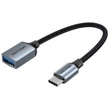 USB Cable - Vention USB 3.0 CM to AF OTG 0.15M Aluminum Alloy Gray