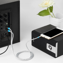 Garso kabelis - Vention 3.5mm iki 2RCA M 2M auksu padengtas juodas