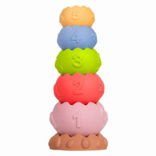Educational Toy - Tullo Sensory Pyramid 5 Elements BPA Free Mixed Colors