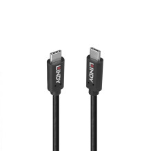 USB Laidas - LINDY USB 3.2 Type C Laidas, M / M, 20Gbps, 100W, 1.5m, Juodas