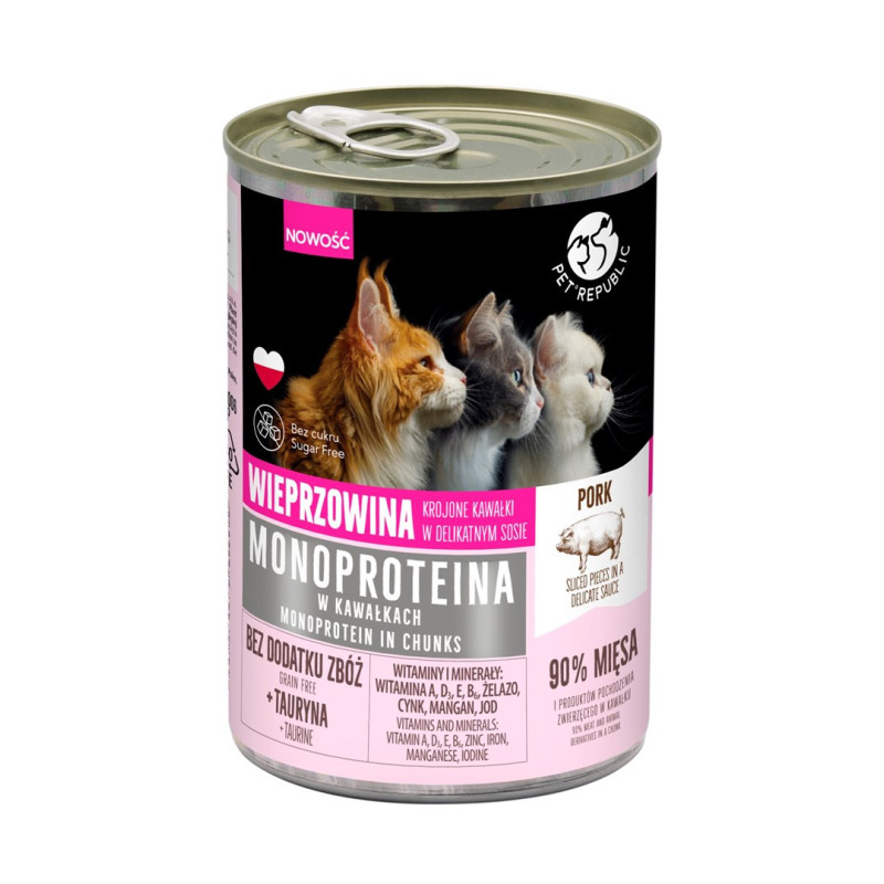 Wet Cat Food - PET REPUBLIC Monoprotein Pork, 400g