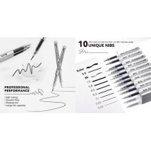 Professional graphic pens ARRTX (Black, 10pcs.)