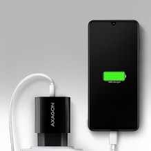 MOBILIOJO ĮKROVIMO SIENINĖ USB 18W / 1PORT BLACK ACU-QC18 AXAGON