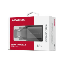 MOBILE CHARGER WALL USB 18W / 1PORT BLACK ACU-QC18 AXAGON