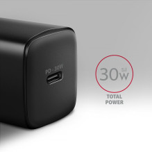 MOBILE CHARGER WALL USB-C 30W / 1PORT BLACK ACU-PD30 AXAGON