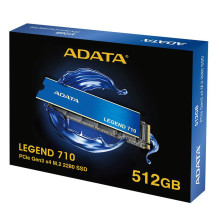 SSD, ADATA, LEGEND 710, 512GB, M.2, PCIE, NVMe, 3D NAND, Rašymo greitis 1000 MB/s, Skaitymo greitis 2400 MB/s, TBW 130 T SSD, ADATA, LEGEND 710, 512GB, M.2, PCIE, NVMe, 3D NAND, Rašymo greitis 1000 MB/s, Skaitymo greitis 2400 MB/s, TBW 130 T