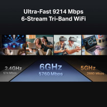 Wireless Router, TP-LINK, Wireless Router, 9214 Mbps, Mesh, Wi-Fi 7, USB 3.0, 4x2.5GbE, 1x2.5GbE, Number of antennas 6, 