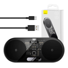 Dvigubas Qi belaidis įkroviklis Baseus skaitmeninis LED ekranas, 20 W