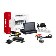 Zestaw czujników parkowania TFT02 4,3" z kamerą HD-307-IR 4 sensory srebrne