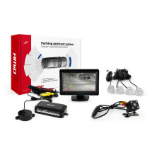 Zestaw czujników parkowania TFT01 4,3" z kamerą HD-315-LED 4 sensory srebrne Zestaw czujników parkowania TFT01 4,3" z kamerą HD-315-LED 4 sensory srebrne