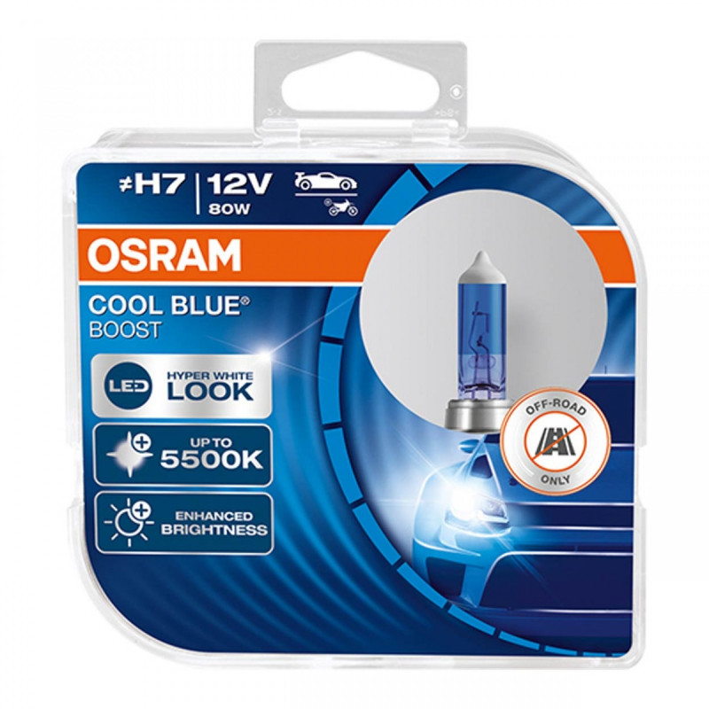 Osram H7 12V 80W PX26d Cool Blue Boost 5500K halogeninė lemputė / 2 vnt.