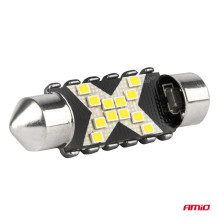 LED CANBUS lemputės Festoon C5W 12SMD 2016 36mm baltos 12V 24V AMIO-04236 LED CANBUS lemputės Festoon C5W 12SMD 2016 36mm baltos 12V 24V AMIO-04236