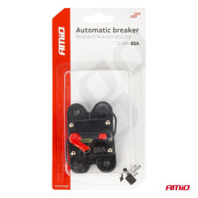 Automobilio automatinis saugiklis 80A 12V 24V 48V AMIO-03827 Automobilio automatinis saugiklis 80A 12V 24V 48V AMIO-03827