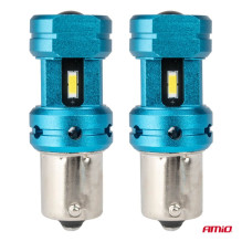 LED Bulbs CANBUS 1156 BA15S P21W R10W R5W 4SMD 1860 White 12V 24V AMIO-04252