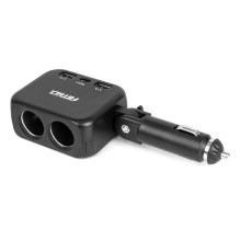Cigarette lighter socket splitter with charger 2x USB-A 1x USB-C 12V 24V 100W 180° AMIO-04357