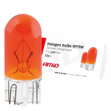 Halogen bulbs WY5W T10 5W W2.1x9.5d AMBER 24V 10 pcs AMIO-01001 Halogen bulbs WY5W T10 5W W2.1x9.5d AMBER 24V 10 pcs AMIO-01001