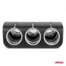 Cigarette lighter socket splitter 12V 24V 120W 90° AMIO-04358