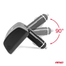 Cigarečių žiebtuvėlio lizdo skirstytuvas 12V 24V 120W 90° AMIO-04358 Cigarečių žiebtuvėlio lizdo skirstytuvas 12V 24V 120W 90° AMIO-04358