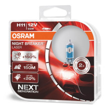 Osram H11 12V 55W PGJ19-2 halogeninės lemputės NIGHT BREAKER LASER +150% / 2 vnt. /