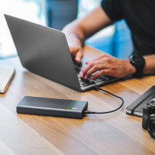 Laidas Green Cell GC PowerStream USB-C – USB-C, 30 cm, greitas įkrovimas, Power Delivery (60 W), Ultra Charge, QC 3.0