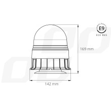 Lampa ostrzegawcza błyskowa kogut 39 LED magnes R65 R10 12V 24V W02m AMIO-02300