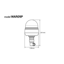 Lampa ostrzegawcza błyskowa kogut 39 LED flex R65 R10 12V 24V WAR09P AMIO-01501