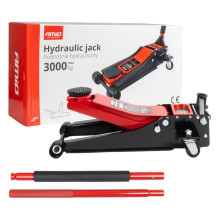 Hydraulic low-profile jack, frog type, 3T, 3000kg, CE, 75/510mm, AMIO-04215 Hydraulic low-profile jack, frog type, 3T, 3000kg, CE, 75/510mm, AMIO-04215