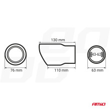 Exhaust muffler tip stainless steel green AMIO-04071