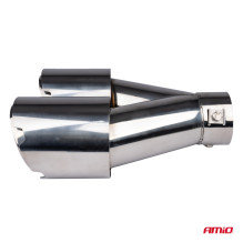 Exhaust muffler tip, stainless steel, double, left, chrome, AMIO-04067