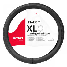 Pokrowiec skórzany pikowany nakładka na kierownicę samochodową XL 41-443cm SWC-51-XL AMIO-03563 Pokrowiec skórzany pikowany nakładka na kierownicę samochodową XL 41-443cm SWC-51-XL AMIO-03563